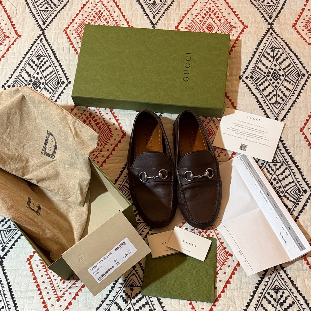 Gucci Men's Dark Brown Leather Loafers